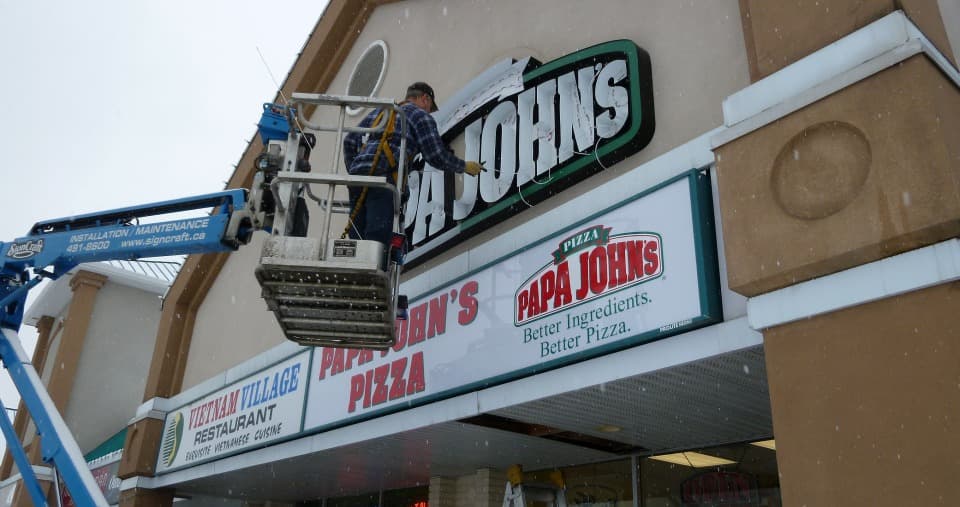 Papa Johns Channel letters and Plexi Face
