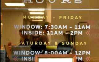 window shop hours sign printing in kelowna